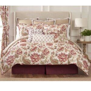 NWT NEW ROSE TREE EURO Sham Emory Tan Red Diamond Rayon Polyester MSRP: $79